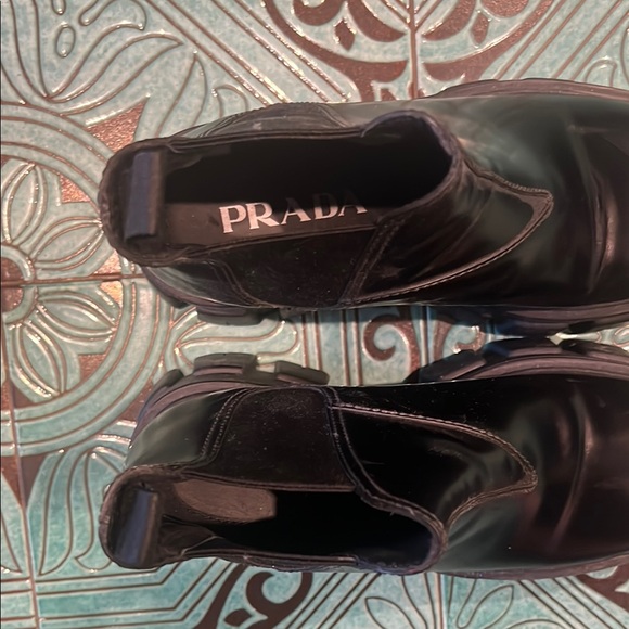 Prada Black Combat Moto Boots with Chunky Sole - Picture 2 of 5